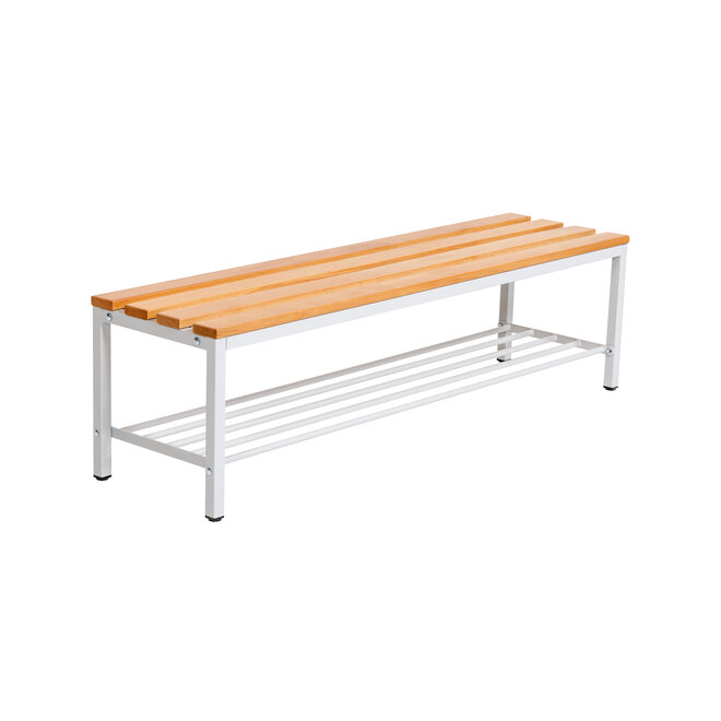 Kleedkamerbank MD 150 cm - Grijs met schoenenrek