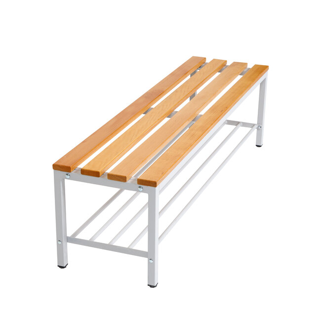 Kleedkamerbank MD 150 cm - Grijs met schoenenrek