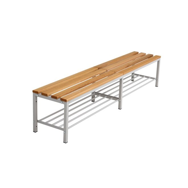 Kleedkamerbank MD 200 cm - Grijs met schoenenrek