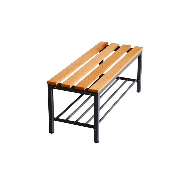 Kleedkamerbank MD 100 cm - Antraciet met schoenenrek