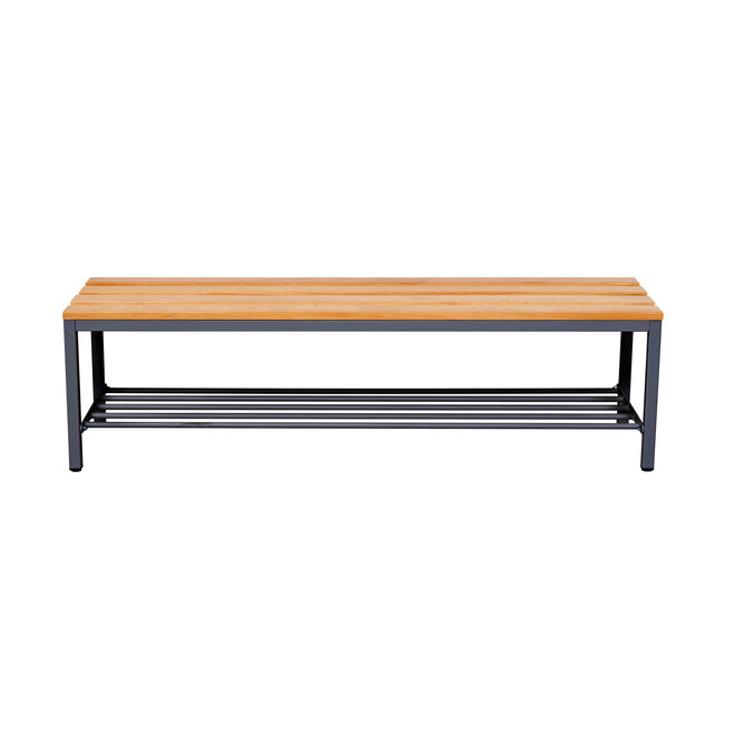 Kleedkamerbank MD 150 cm - Antraciet met schoenenrek