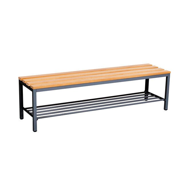 Kleedkamerbank MD 150 cm - Antraciet met schoenenrek
