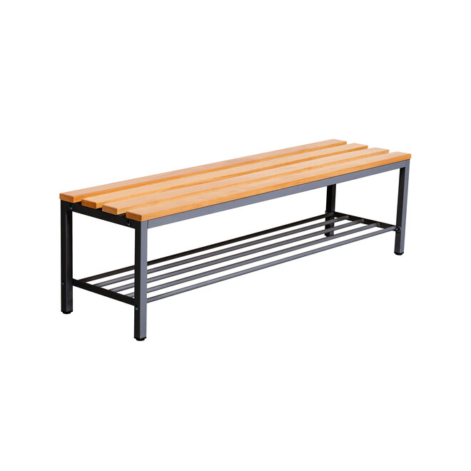 Kleedkamerbank MD 150 cm - Antraciet met schoenenrek