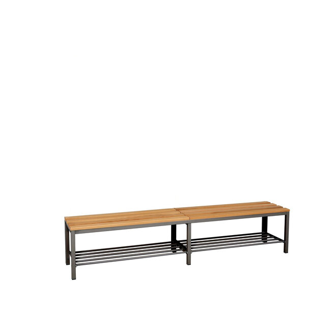 Kleedkamerbank MD 200 cm - Antraciet met schoenenrek