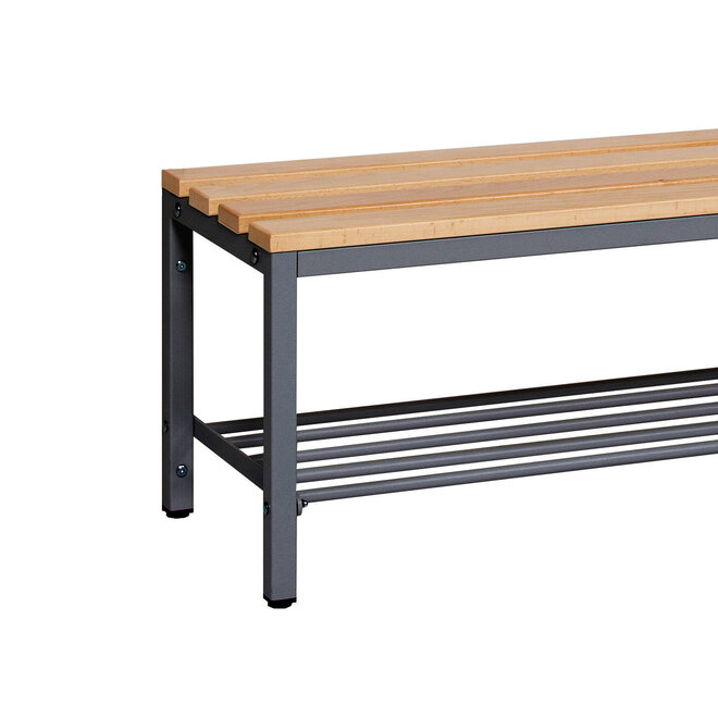 Kleedkamerbank MD 200 cm - Antraciet met schoenenrek