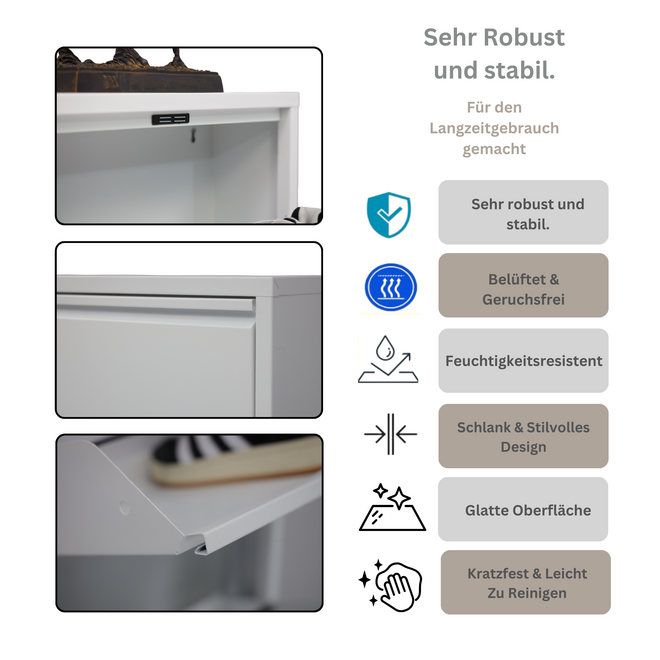 Schoenenkast 2 kleppen - Wit