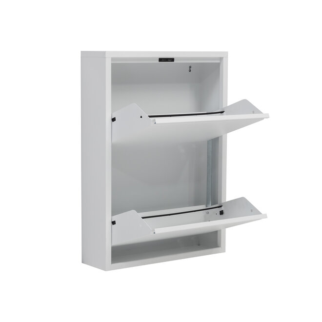Schoenenkast 2 kleppen - Wit