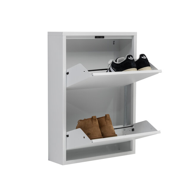 Schoenenkast 2 kleppen - Wit