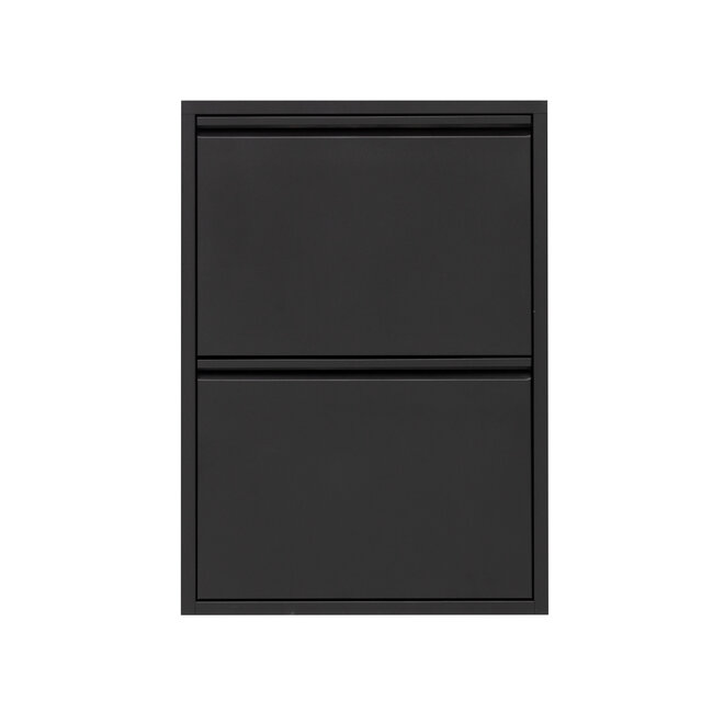 Schoenenkast 2 kleppen - Zwart