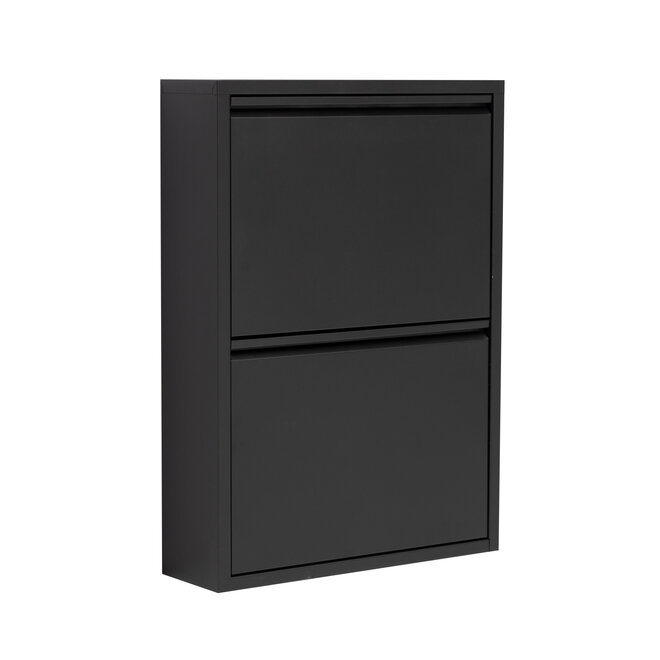 Schoenenkast 2 kleppen - Zwart