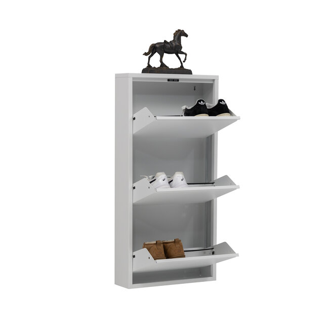 Schoenenkast 3 kleppen - Wit