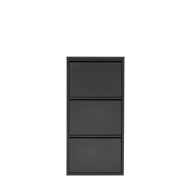 Schoenenkast 3 kleppen - Zwart