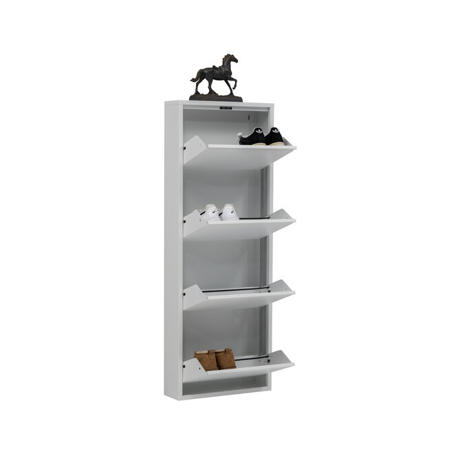 Schoenenkast 4 kleppen - Wit
