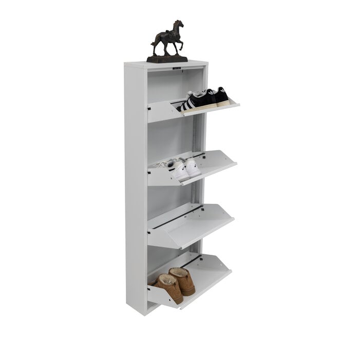 Schoenenkast 4 kleppen - Wit
