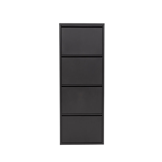 Schoenenkast 4 kleppen - Zwart