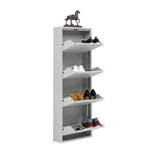 Schoenenkast 4 kleppen - Grijs
