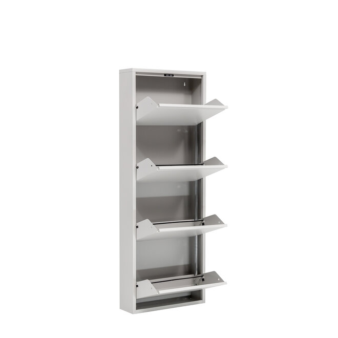 Schoenenkast 4 kleppen - Grijs