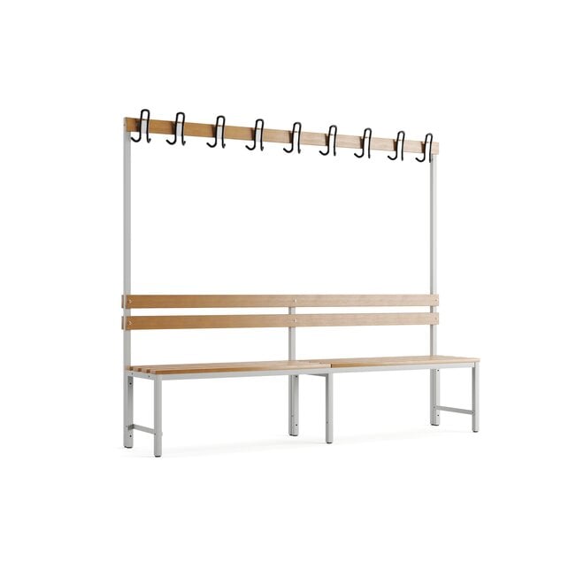 Garderobebank MD 200 cm Enkelzijdig - Grijs