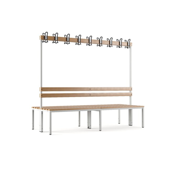 Garderobebank MD 200 cm Dubbelzijdig - Grijs