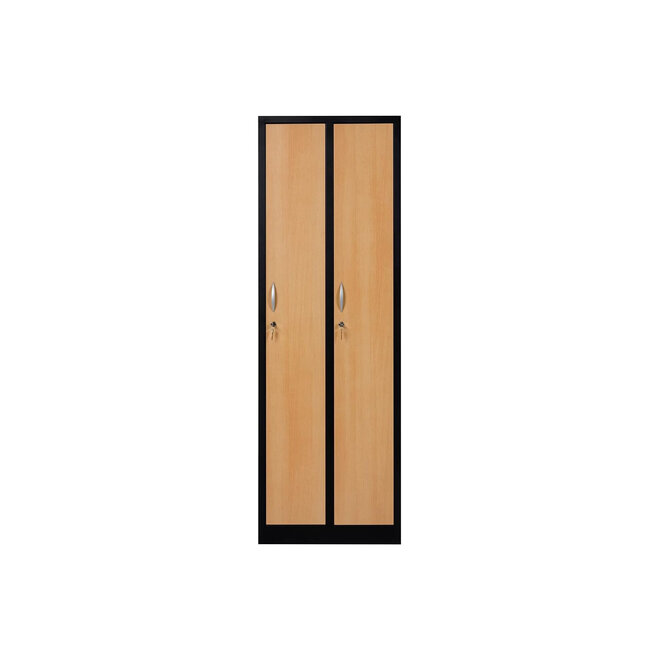 Kledingkast 2-deurs MD 60 cm - Zwart/Beuken