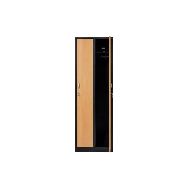 Kledingkast 2-deurs MD 60 cm - Zwart/Beuken