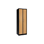 Kledingkast 2-deurs MD 60 cm - Zwart/Beuken