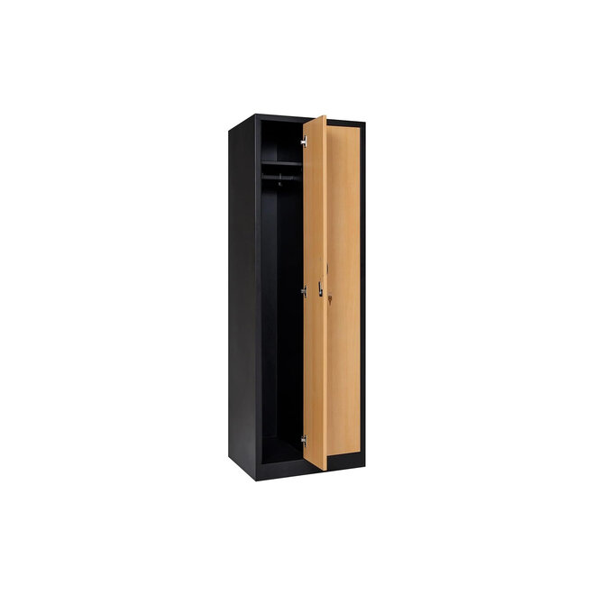 Kledingkast 2-deurs MD 60 cm - Zwart/Beuken