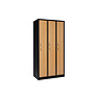 Kledingkast 3-deurs MD 90 cm - Zwart/Beuken