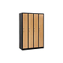 Kledingkast 4-deurs MD 120 cm - Zwart/Beuken
