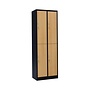 Kledinglocker 4-deurs MD 60 cm - Zwart/Beuken