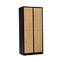 Kledinglocker 4-deurs MD 80 cm - Zwart/Beuken