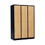 Kledinglocker 6-deurs MD 120 cm - Zwart/Beuken