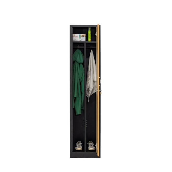 Kledingkast 1-deurs MD 40 cm - Zwart/Beuken