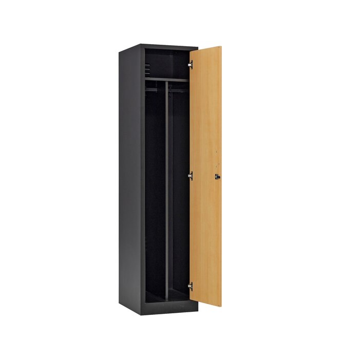 Kledingkast 1-deurs MD 40 cm - Zwart/Beuken