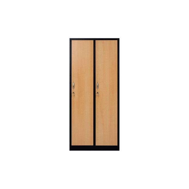 Kledingkast 2-deurs MD 80 cm - Zwart/Beuken