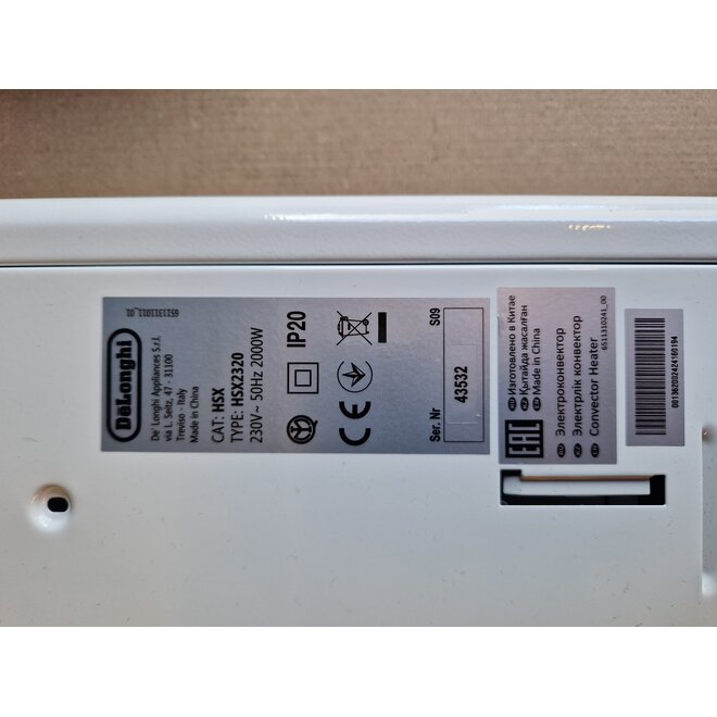 DeLonghi HSX2320 elektrische kachel 2000 Watt wit (nieuw)
