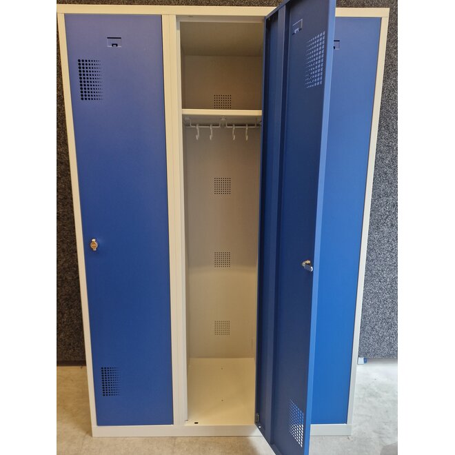 Kledinglocker 3 deuren - Grijs/Blauw