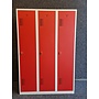 Kledinglocker 3 deuren - Grijs/Rood