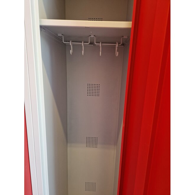 Kledinglocker 3 deuren - Grijs/Rood