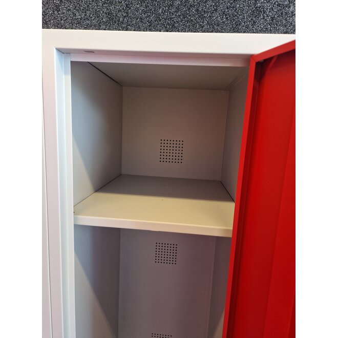Kledinglocker 3 deuren - Grijs/Rood