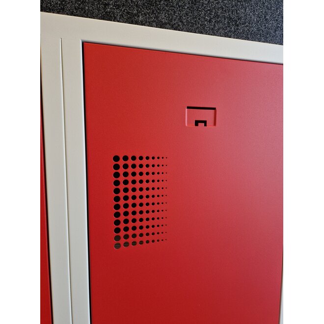 Kledinglocker 3 deuren - Grijs/Rood