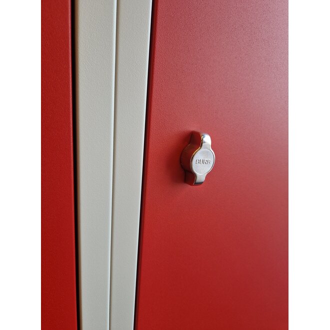 Kledinglocker 3 deuren - Grijs/Rood
