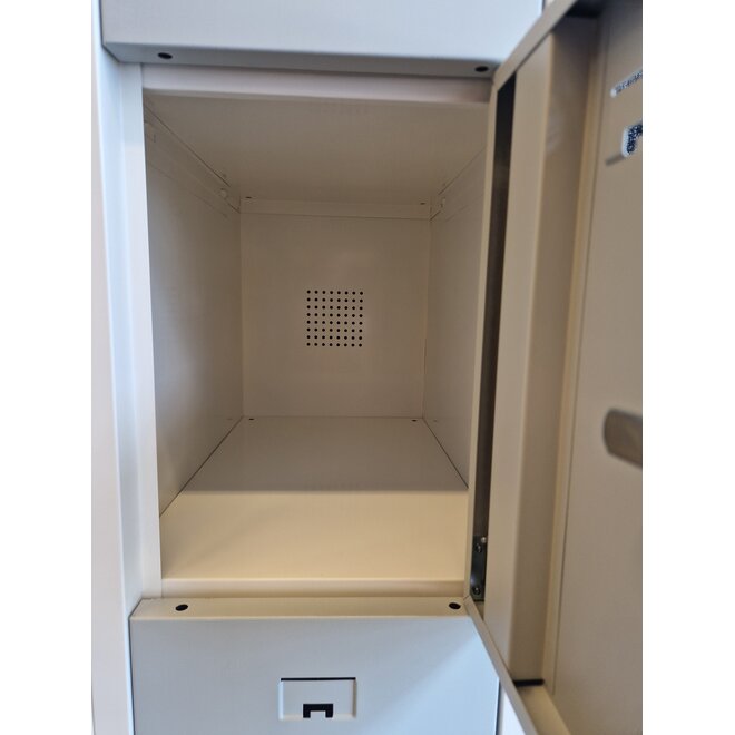 Locker 10-deurs 180x60x50 cm - Wit/Grijs