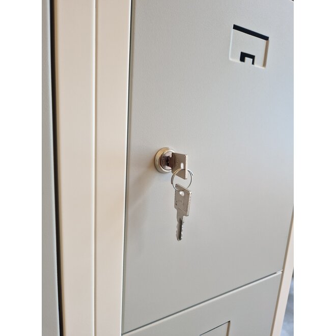 Locker 10-deurs 180x60x50 cm - Wit/Grijs