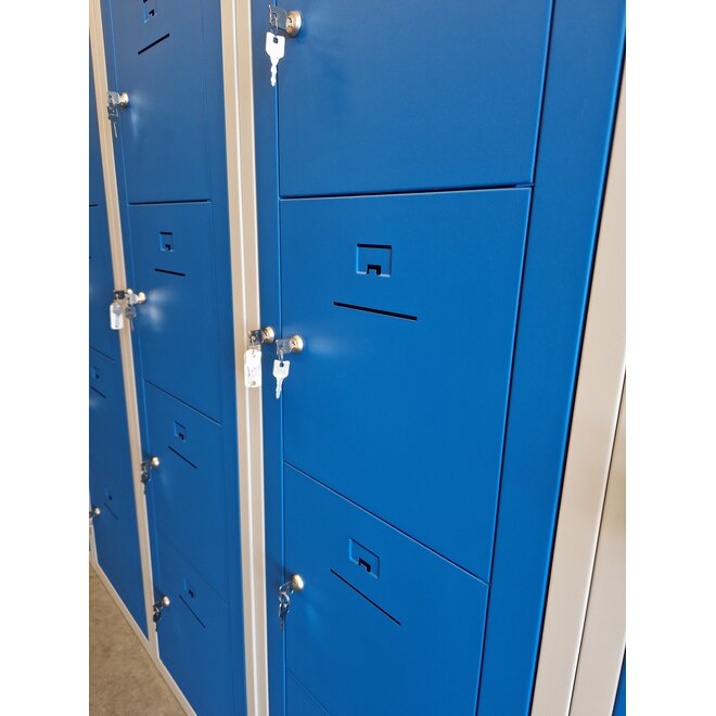 Locker 5 kluisjes Grijs-Blauw met centrale deur