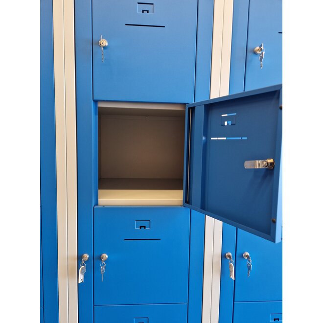 Locker 5 kluisjes Grijs-Blauw met centrale deur