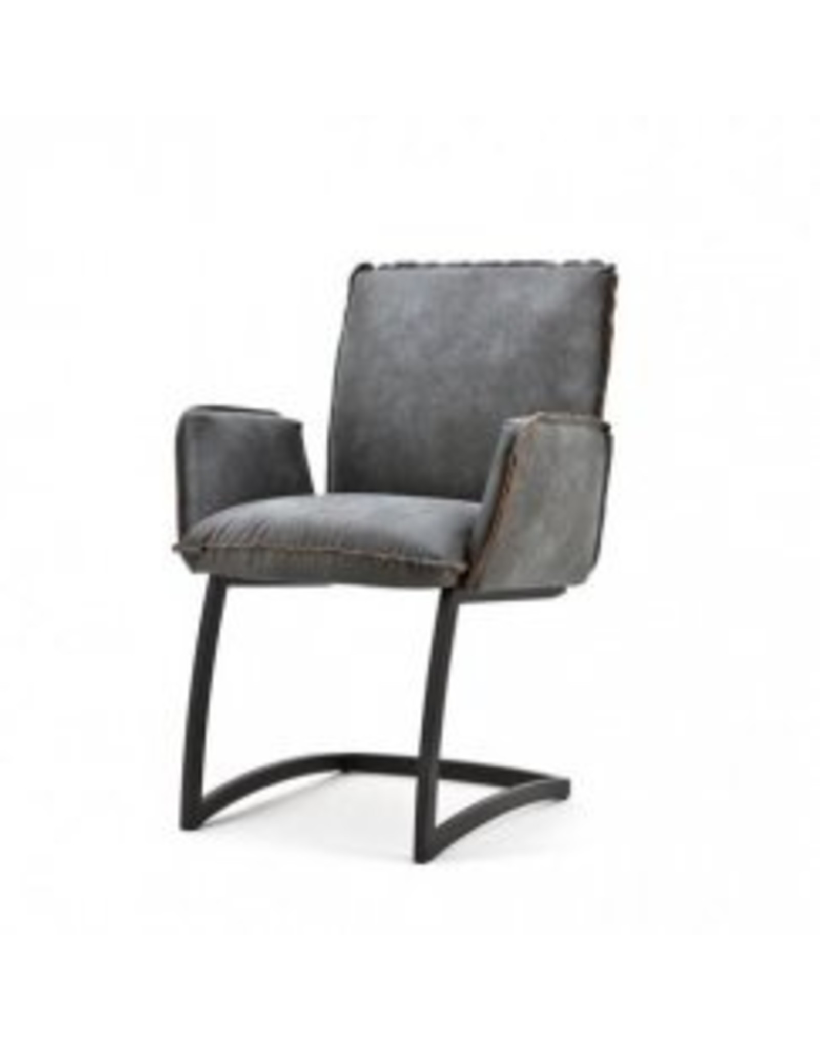 Koloniaal Teakhuis stoel Jacksen leer grijs