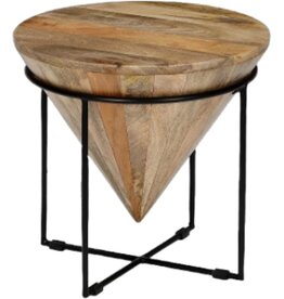 Koloniaal Teakhuis Unieke bijzrettafel rond 48cm