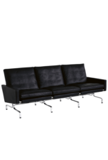 PK31/3 3-SEATER SOFA IN BLACK GRACE LEATHER