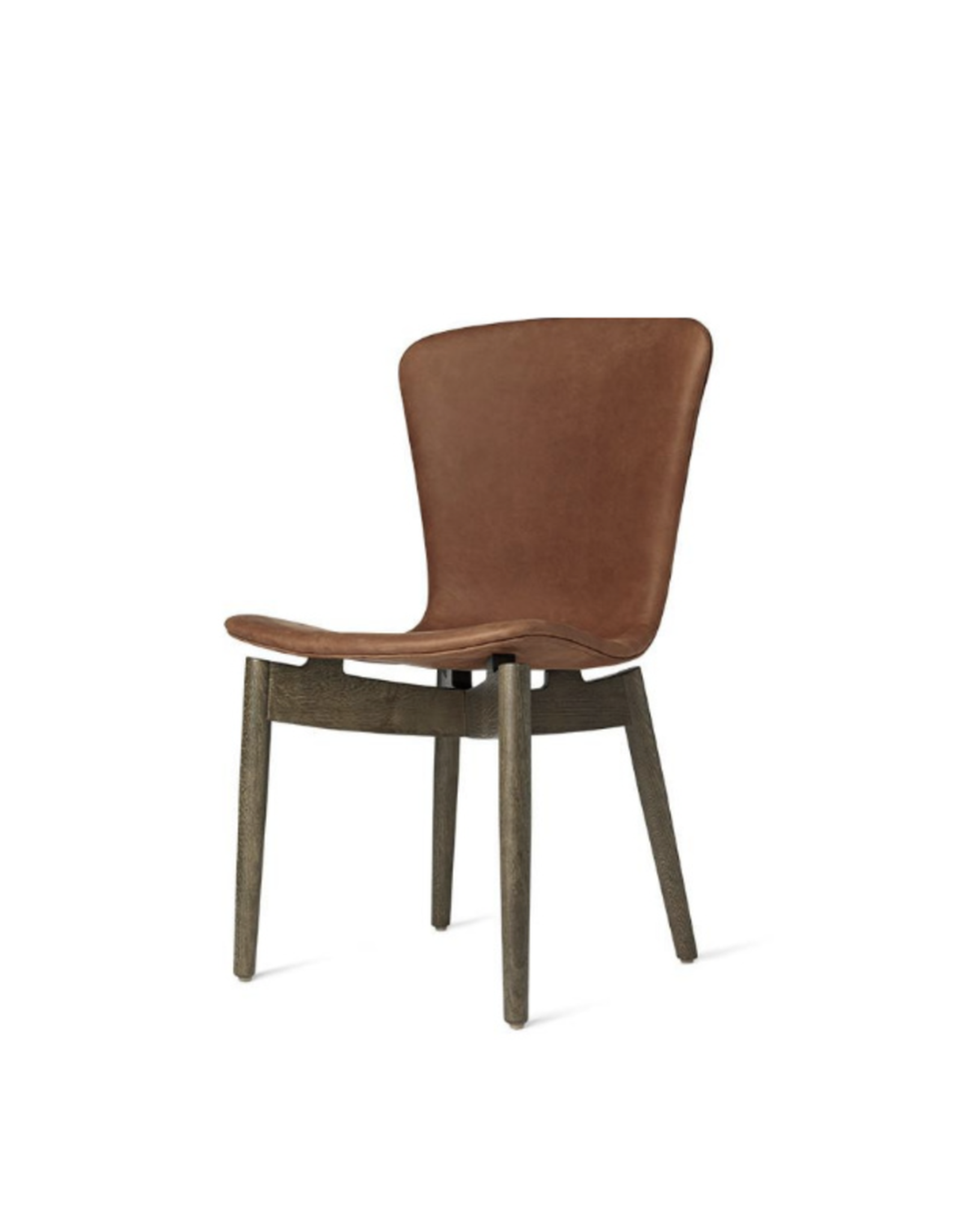 SHELL DINING CHAIR IN SORENSEN DUNES RUST LEATHER